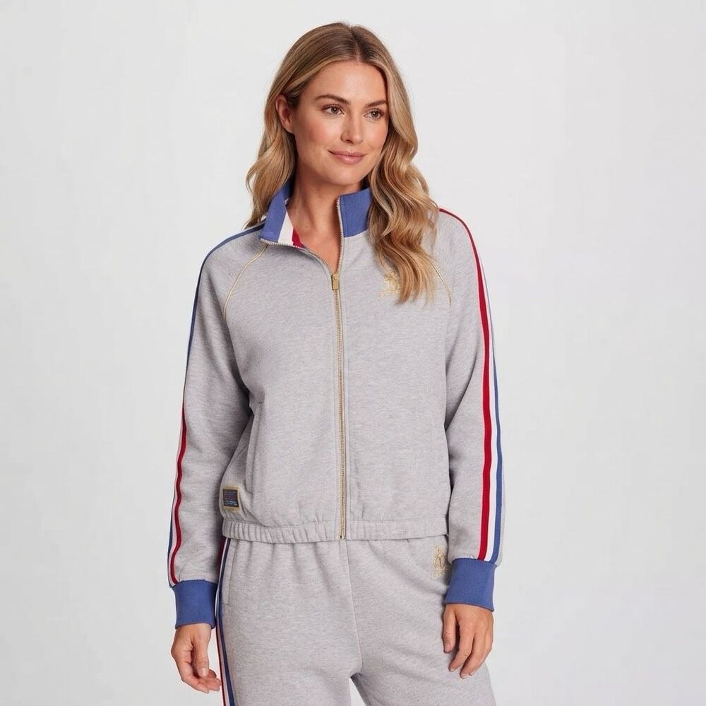 Champion Women Gold Medal Game Day Full Zip Top Jacket Gray USA Size XS